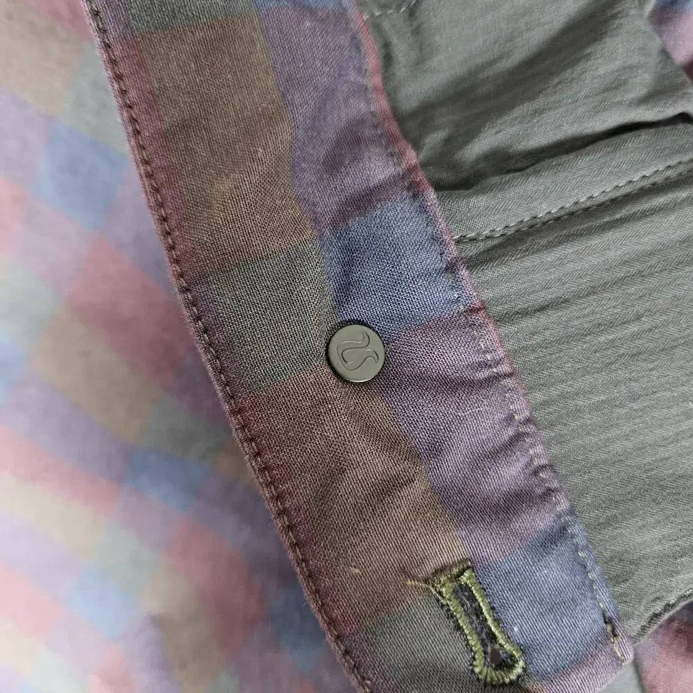 Lululemon Commission Shorts Mens 38 Blue Maroon Plaid Check Stretch‎ 10